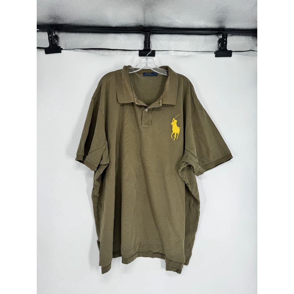 Polo Ralph Lauren Polo Shirt 6XL Big 6XB Big Pony Logo Olive Moss Short Sleeve